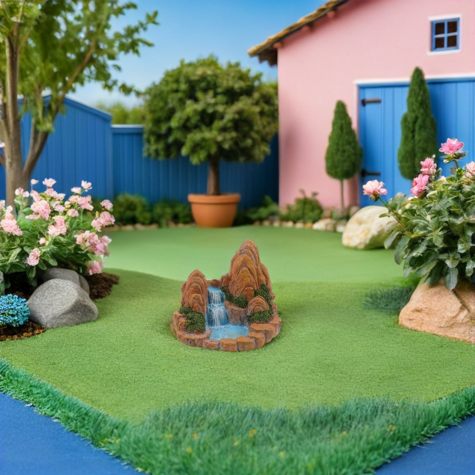 Bonsai Garden With Pond - Lot de 2 figurines miniatures en