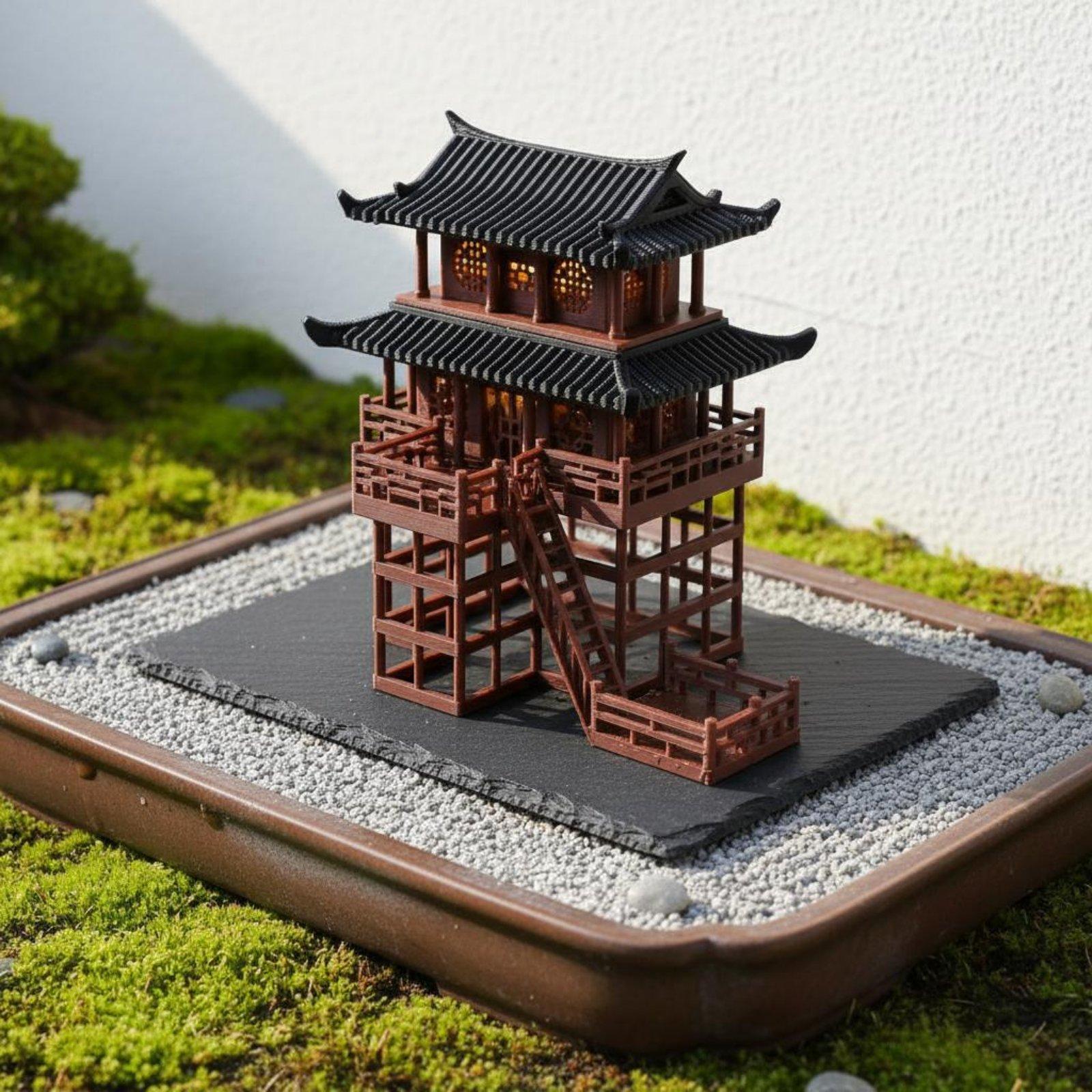 Bonsai Gardener - Mini-pagode en plastique pour table, décoration