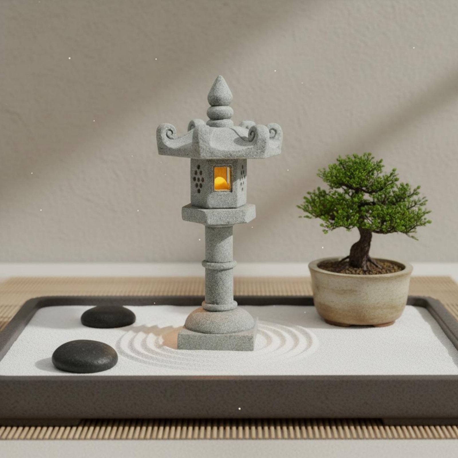 Lanterne miniature en pierre,  - Japanese Garden Bonsai avis et prix