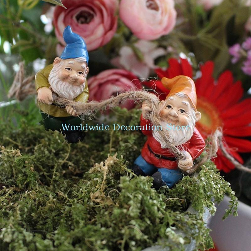 Q39b 4pcs Résine naine figurin - Bonsai Garden With Pond avis et prix