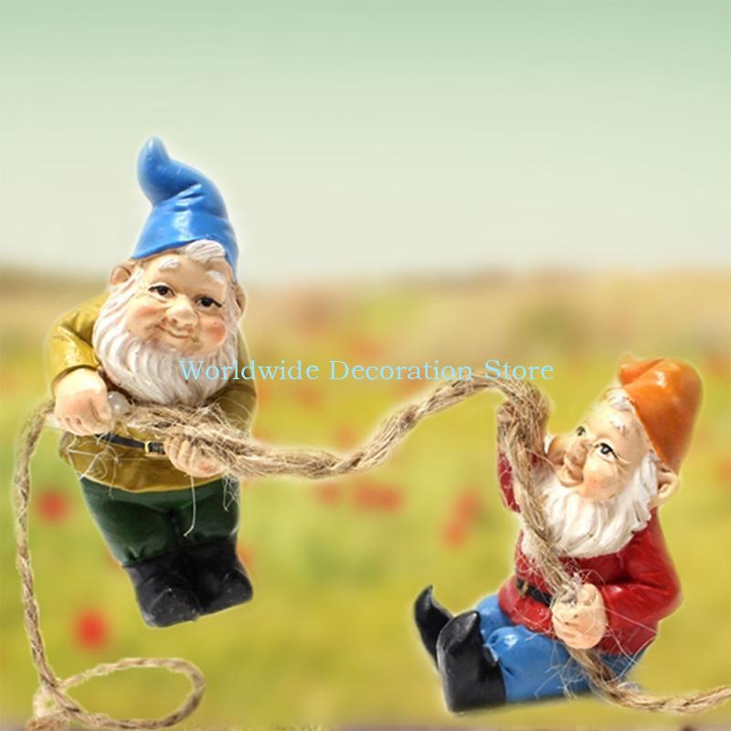 Q39b 4pcs Résine naine figurin - Bonsai Garden With Pond avis et prix