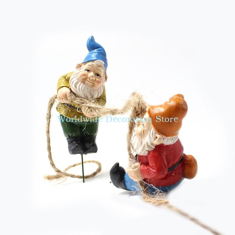 Q39b 4pcs Résine naine figurin - Bonsai Garden With Pond avis et prix